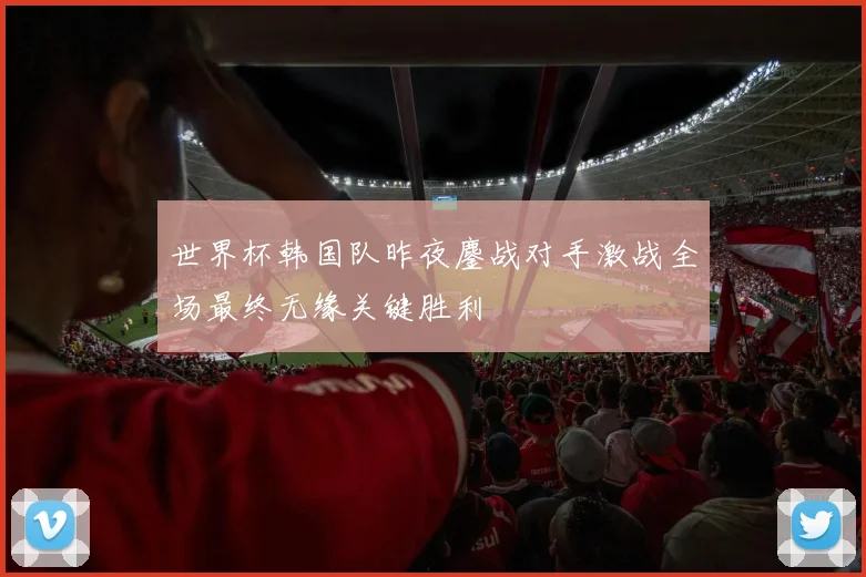 世界杯韩国队昨夜鏖战对手激战全场最终无缘关键胜利