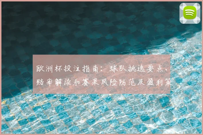 欧洲杯投注指南：球队挑选要点、赔率解读和赛果风险防范及盈利策略